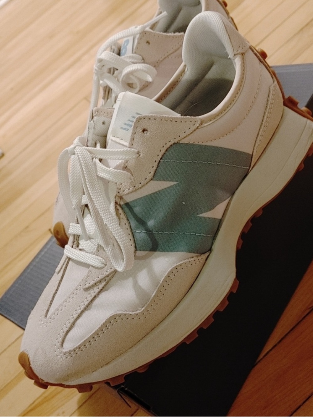 New Balance 327 White and Sage Green Women's Sneakers